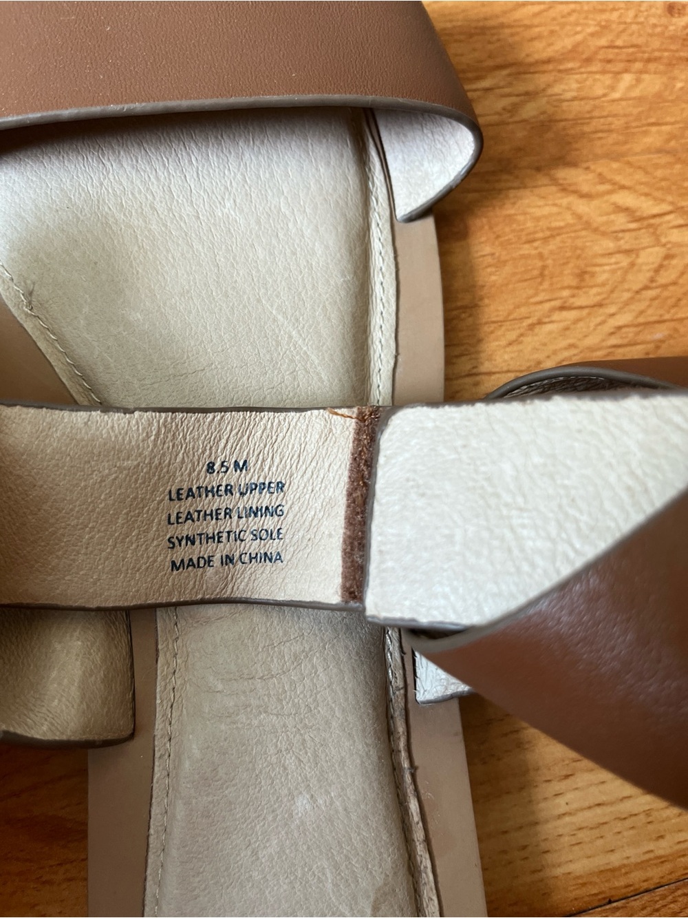 Women's Brown Leather Strappy Flat Sandals - Picture 7 of 7